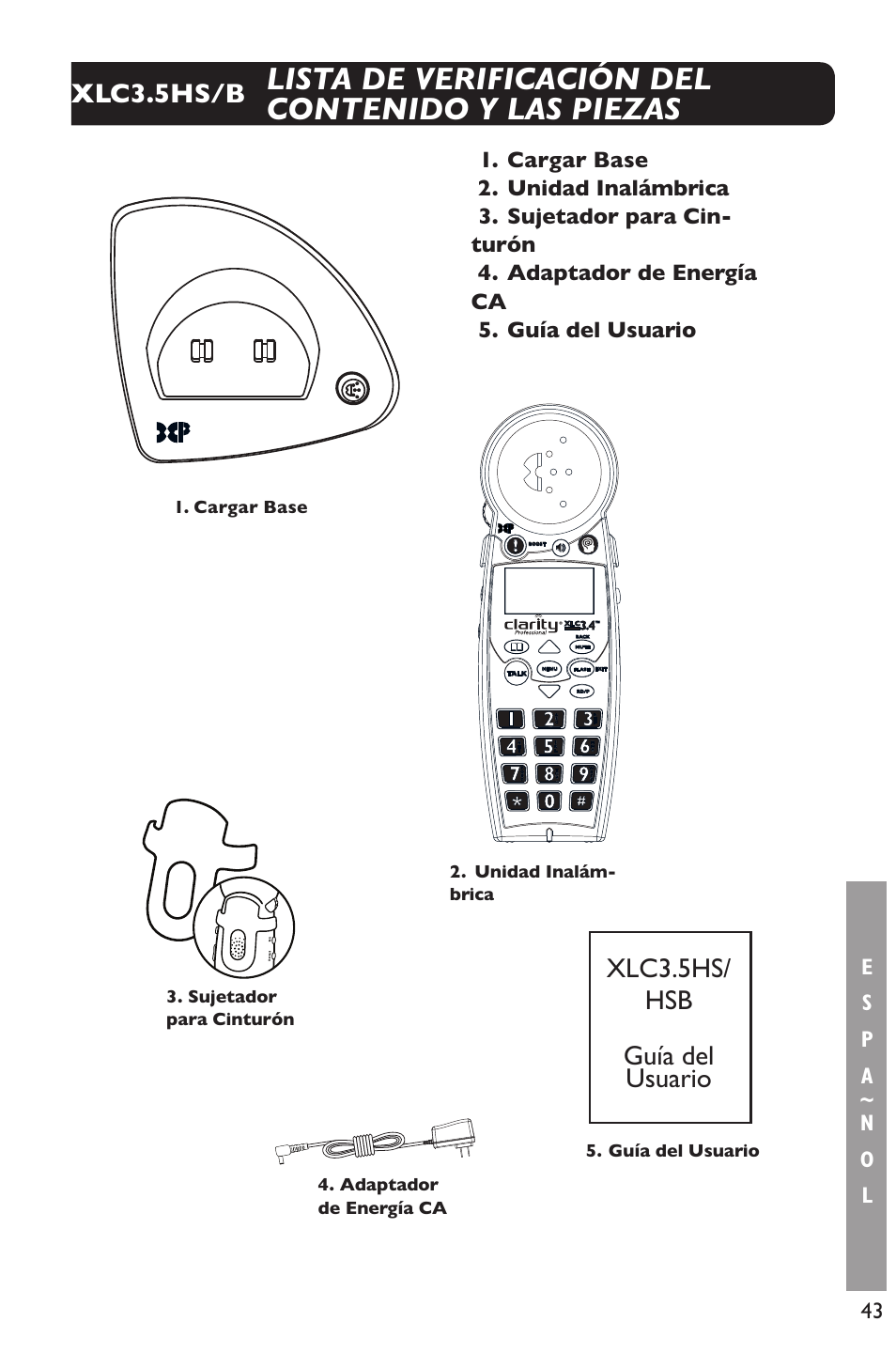 Clarity XLC Cordless 3.5HSB User Manual | Page 43 / 56