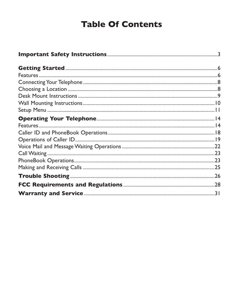 Clarity C2210 User Manual | Page 3 / 102