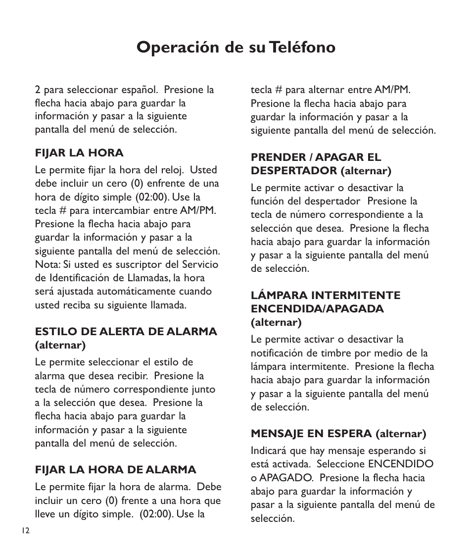 Operación de su teléfono | Clarity C2210 User Manual | Page 45 / 102