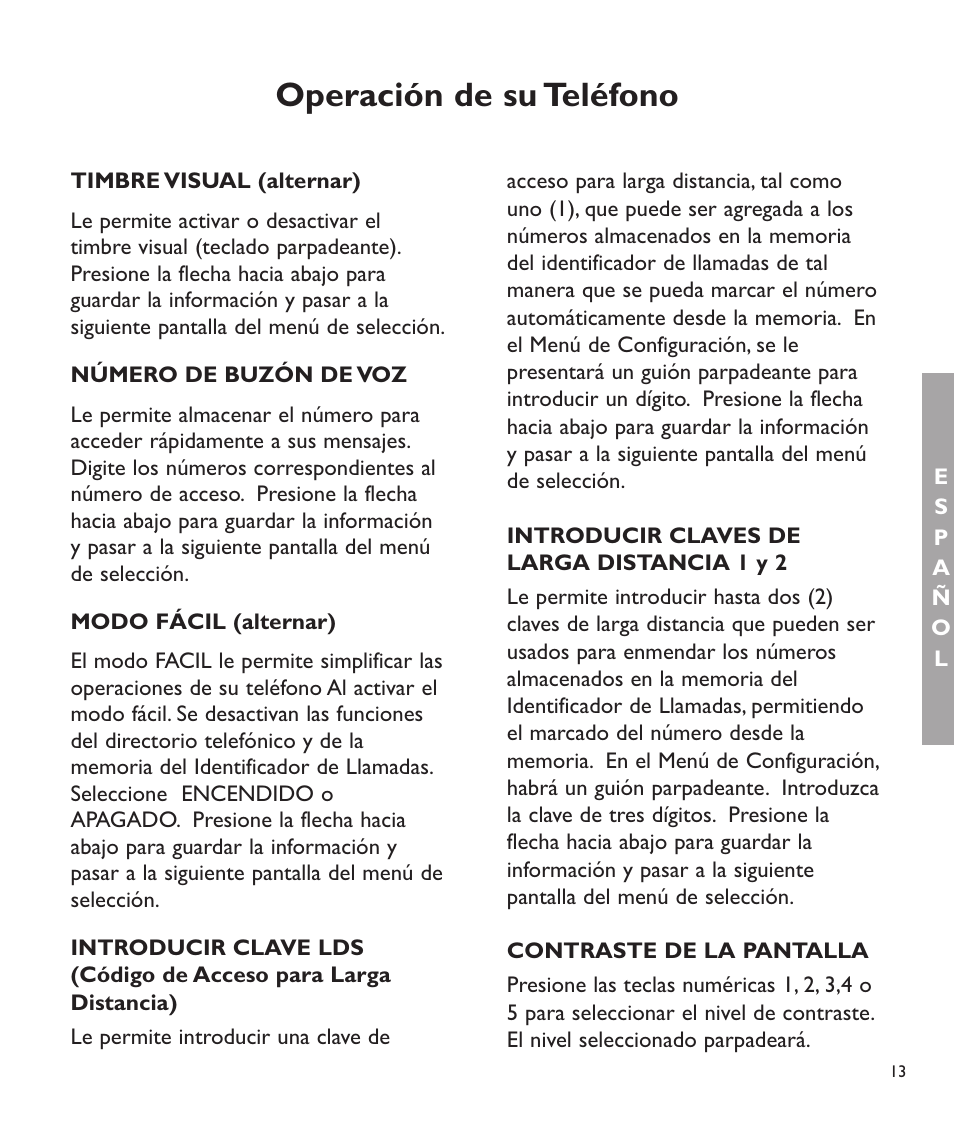 Operación de su teléfono | Clarity C2210 User Manual | Page 46 / 102