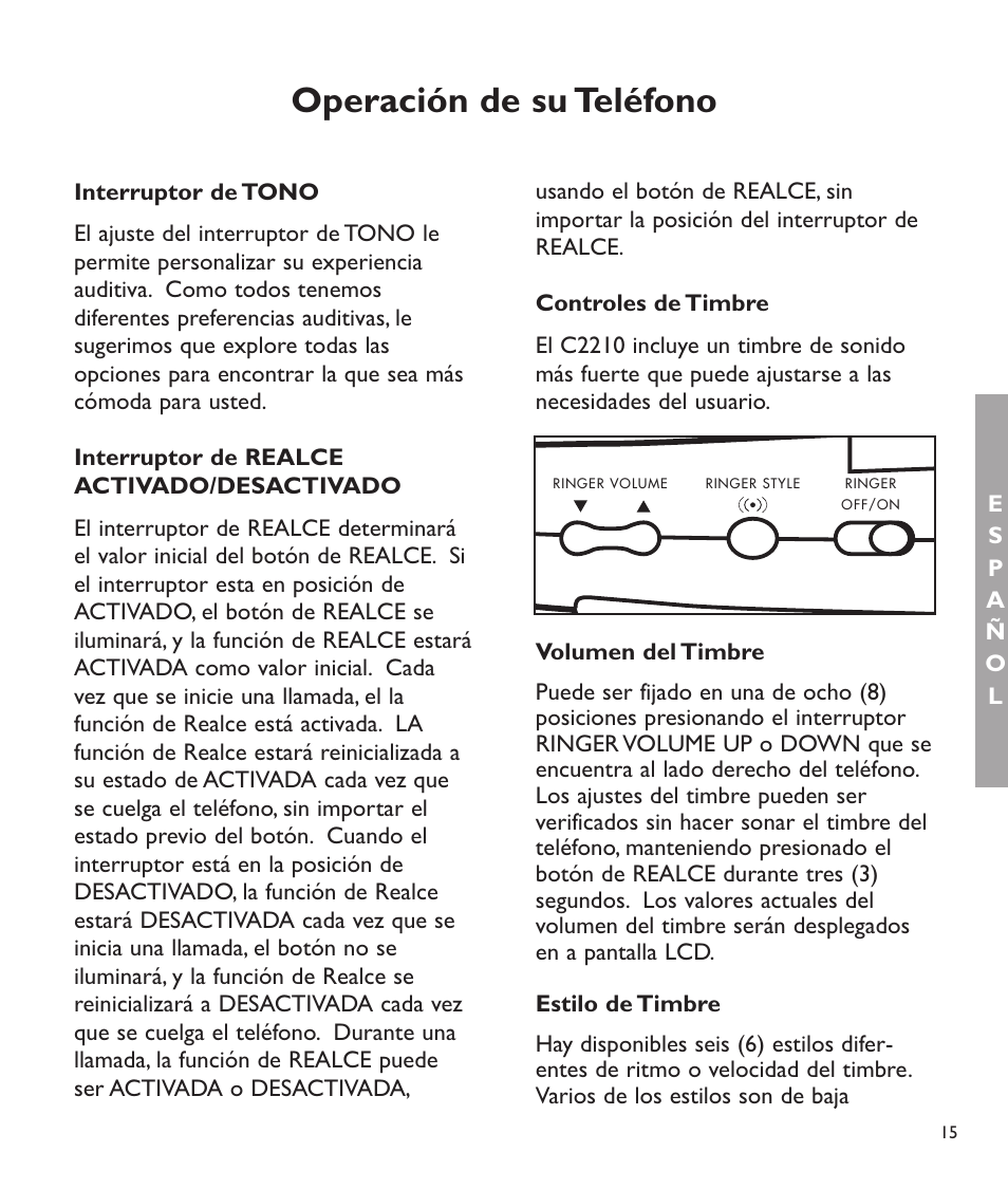 Operación de su teléfono | Clarity C2210 User Manual | Page 48 / 102