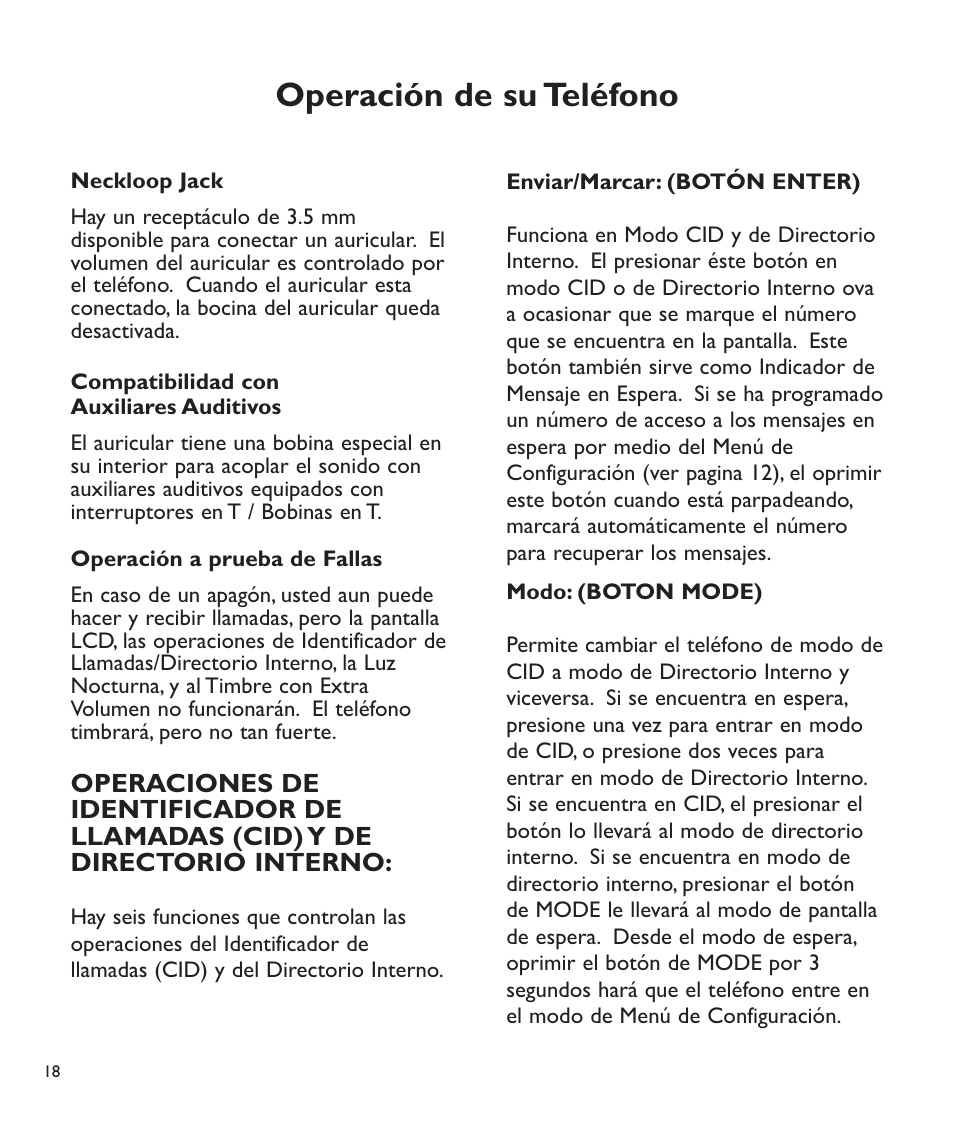 Operación de su teléfono | Clarity C2210 User Manual | Page 51 / 102
