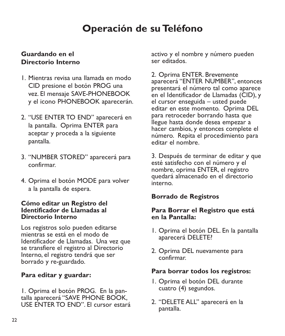 Operación de su teléfono | Clarity C2210 User Manual | Page 55 / 102