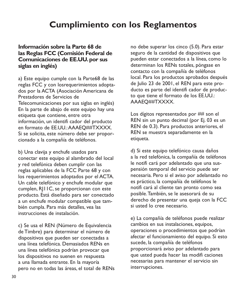 Cumplimiento con los reglamentos | Clarity C2210 User Manual | Page 63 / 102