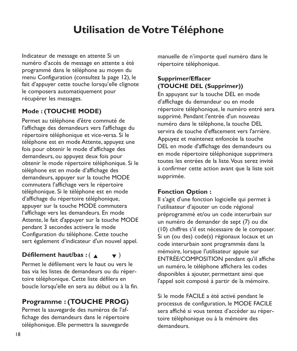 Utilisation de votre téléphone | Clarity C2210 User Manual | Page 87 / 102