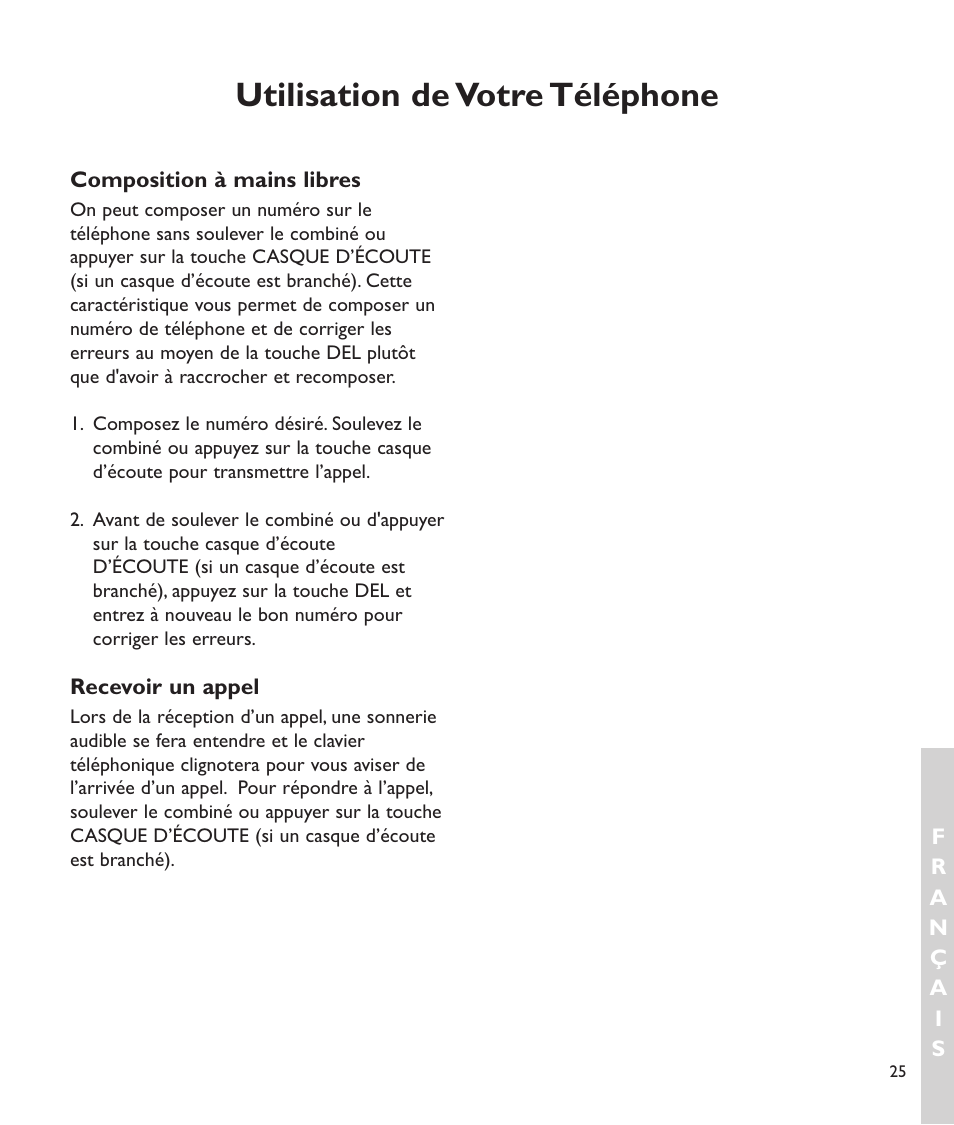 Utilisation de votre téléphone | Clarity C2210 User Manual | Page 94 / 102