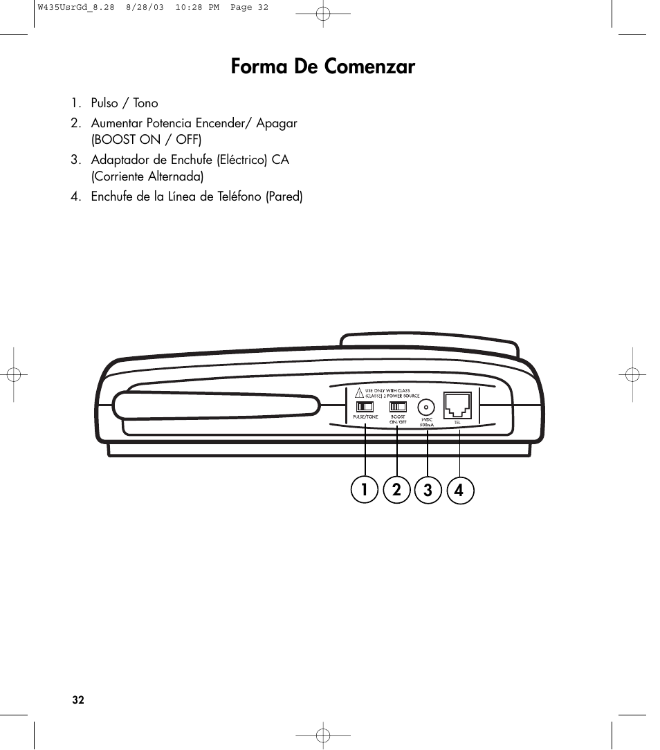 Forma de comenzar | Clarity 435 User Manual | Page 32 / 76