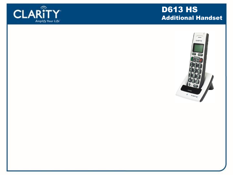 D613 hs | Clarity D613 User Manual | Page 14 / 16