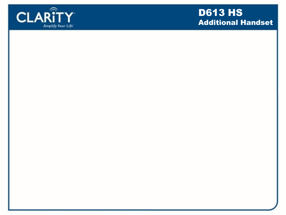 D613 hs, Deregister all handsets | Clarity D613 User Manual | Page 15 / 16