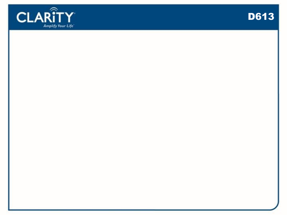 Clarity D613 User Manual | Page 2 / 16