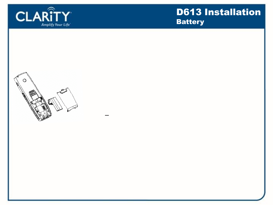 D613 installation | Clarity D613 User Manual | Page 6 / 16