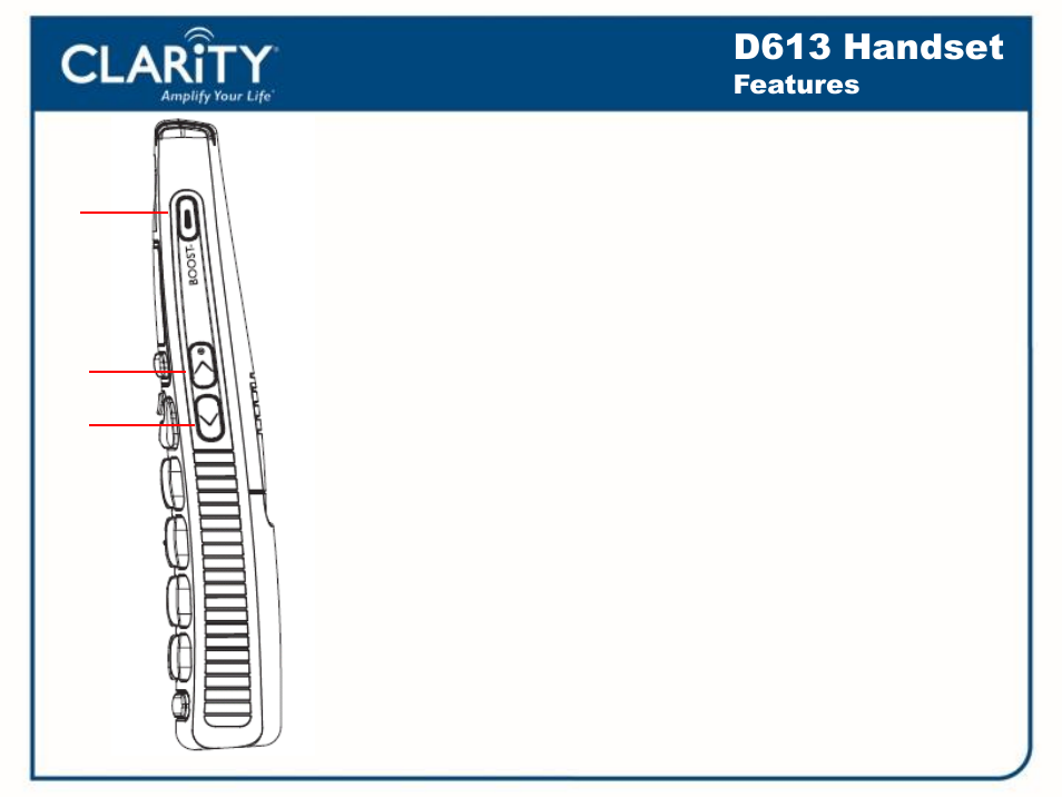 D613 handset | Clarity D613 User Manual | Page 9 / 16