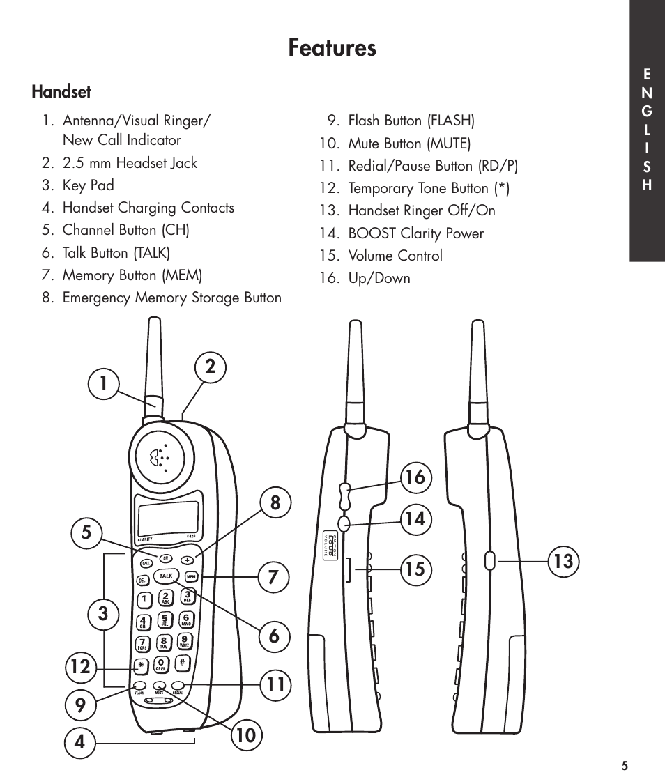 Features | Clarity 420 User Manual | Page 5 / 92