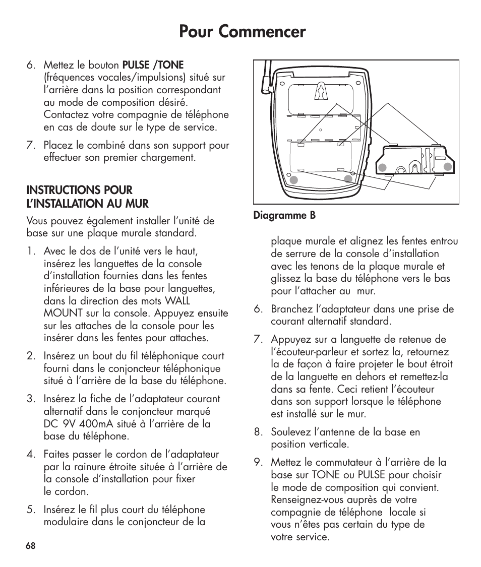 Pour commencer | Clarity 420 User Manual | Page 68 / 92