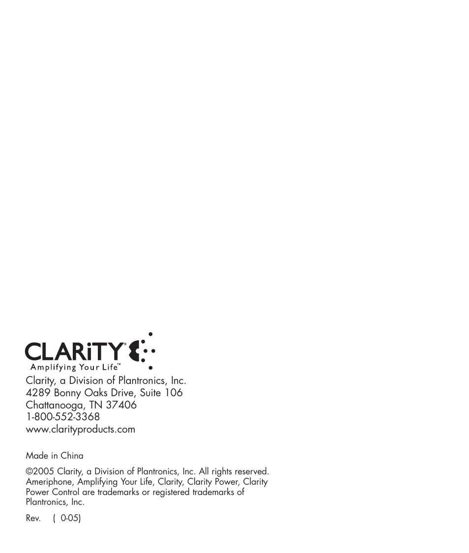 Clarity 420 User Manual | Page 92 / 92