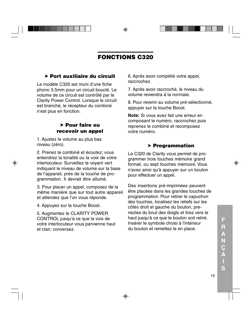 Clarity C320 User Manual | Page 75 / 88