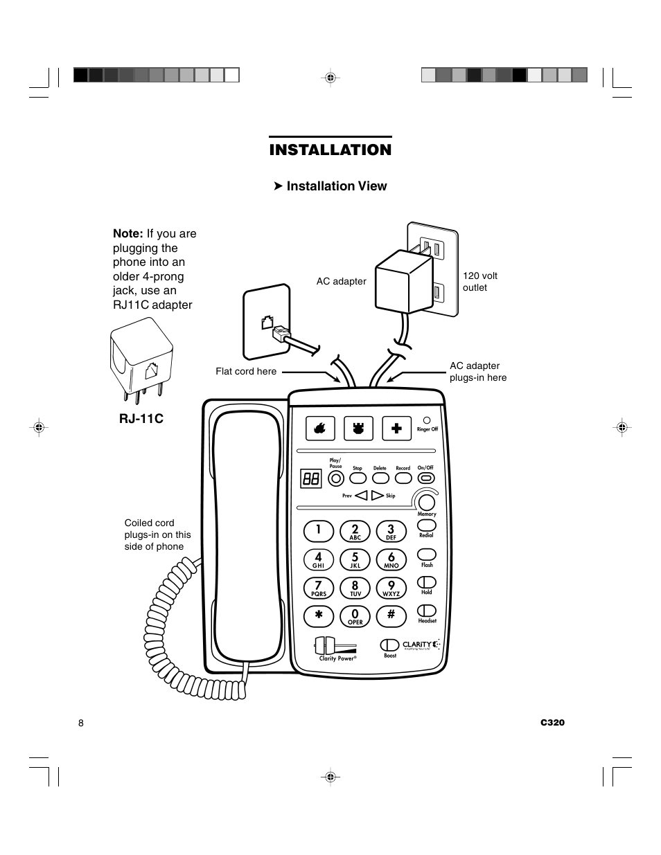 Installation | Clarity C320 User Manual | Page 8 / 88