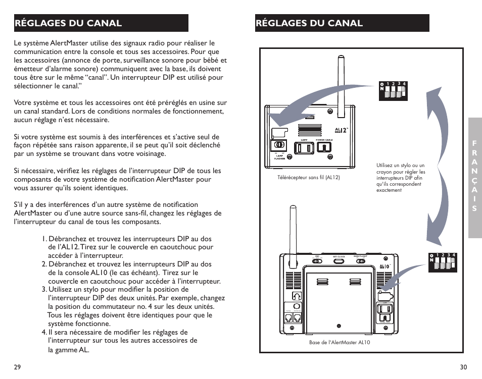 Réglages du canal | Clarity ALERTMASTER AL12 User Manual | Page 16 / 32