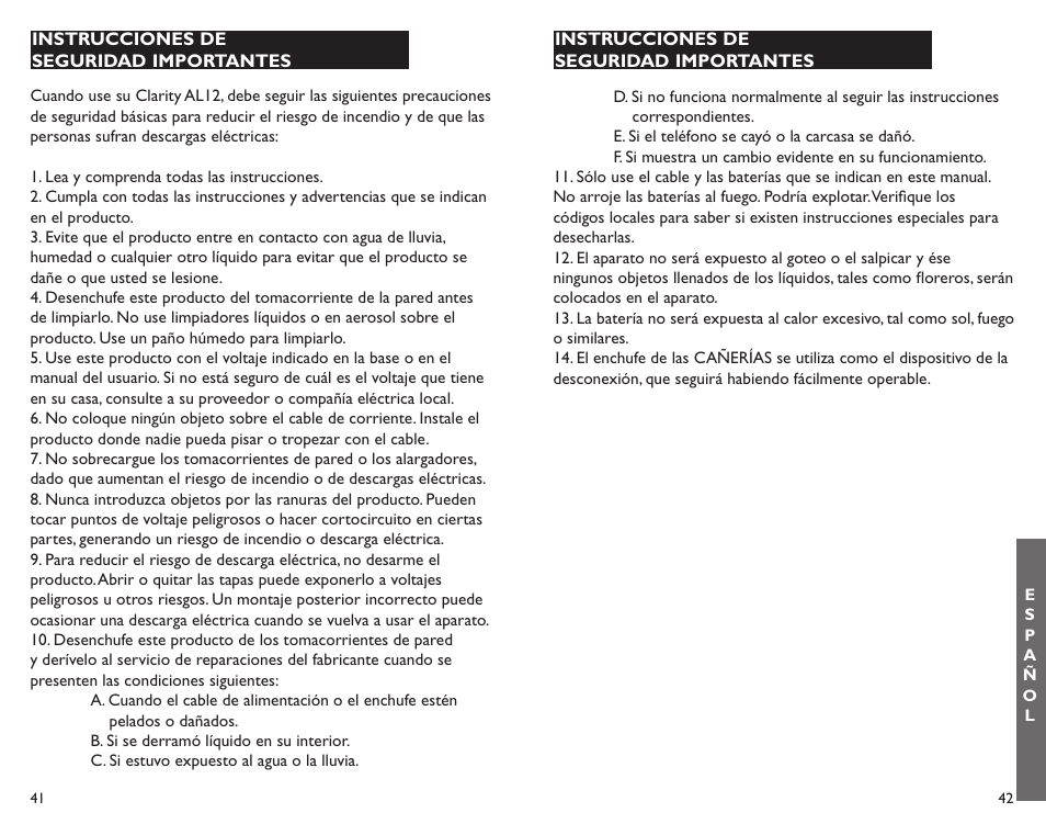 Clarity ALERTMASTER AL12 User Manual | Page 22 / 32