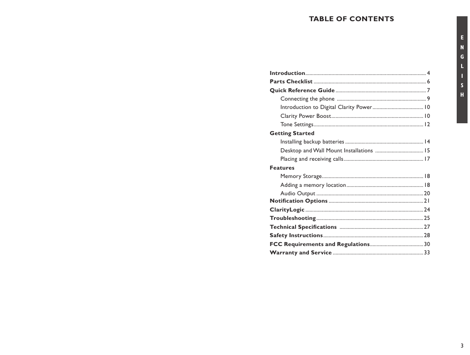 Clarity XL50 User Manual | Page 2 / 53