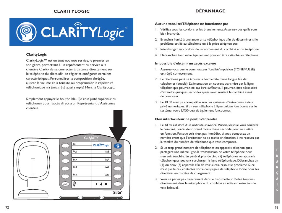 Clarity XL50 User Manual | Page 47 / 53