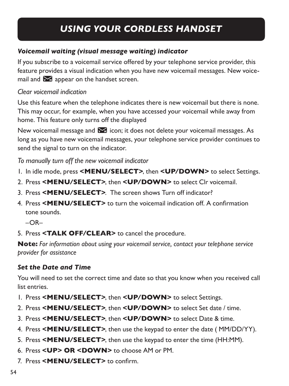 Using your cordless handset | Clarity E814CC User Manual | Page 54 / 64