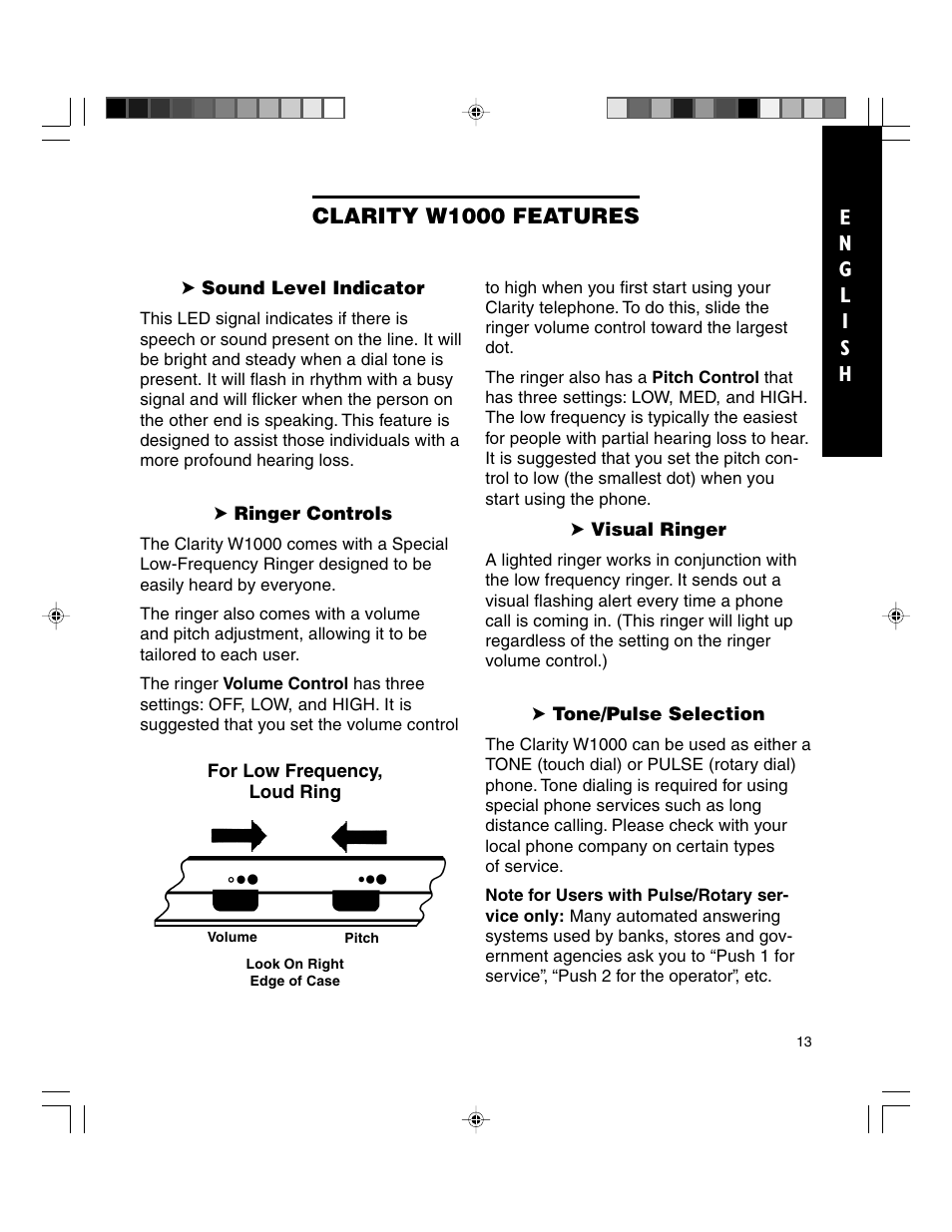 Clarity TELEPHONE W1000 User Manual | Page 13 / 84