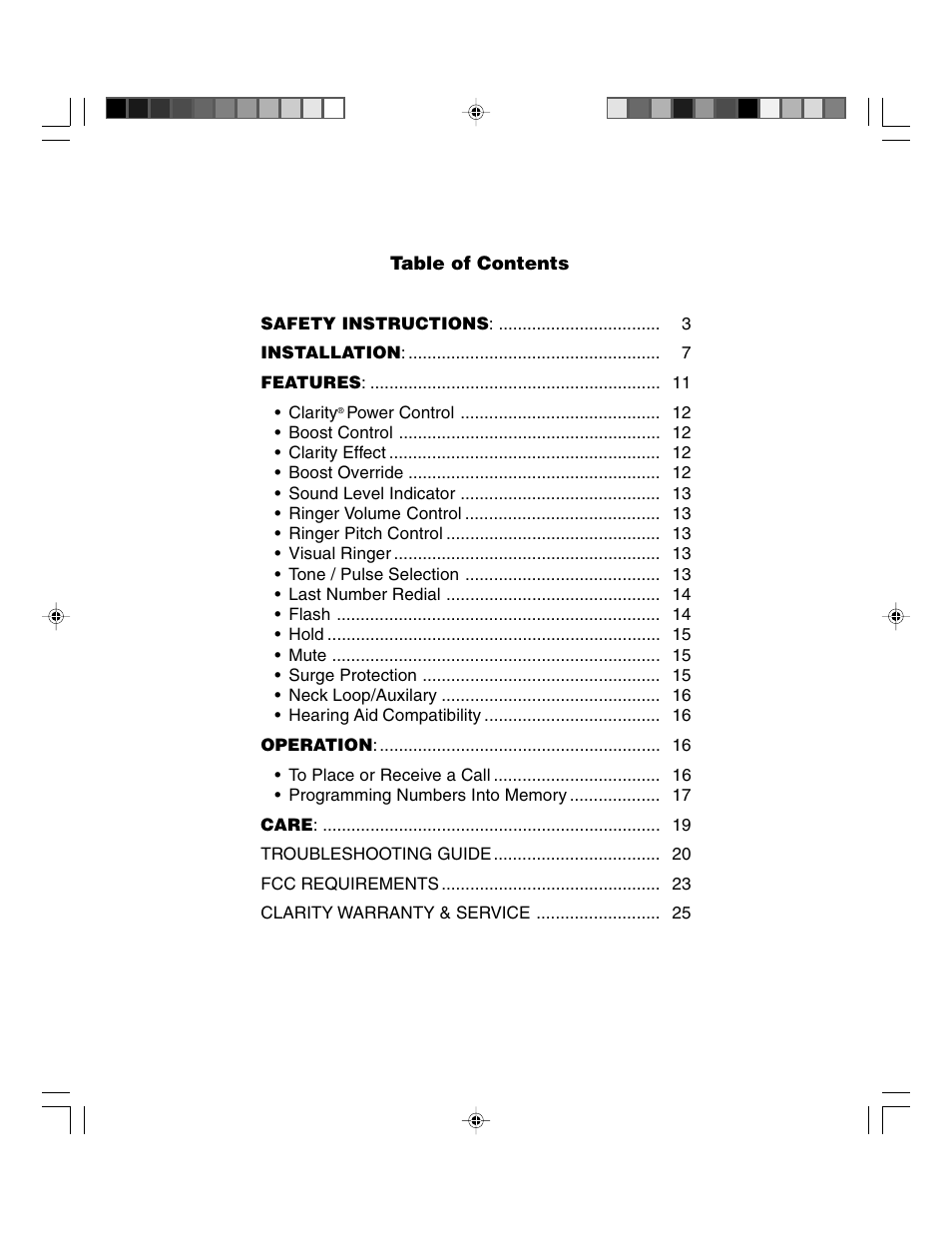 Clarity TELEPHONE W1000 User Manual | Page 2 / 84