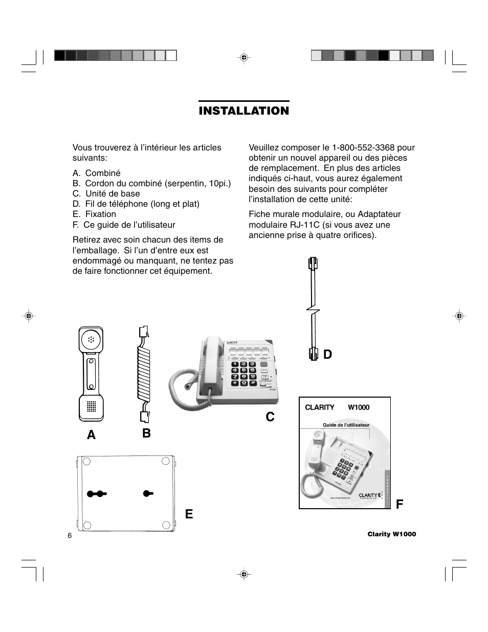 Clarity TELEPHONE W1000 User Manual | Page 62 / 84