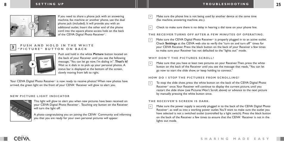 Ceiva 2 Digital Photo Receiver LF-2003 User Manual | Page 8 / 16