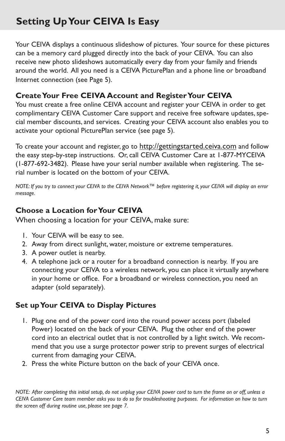 Is something missing or damaged, Setting up your ceiva is easy, Choose a location for your ceiva | Components setting up your ceiva is easy | Ceiva LF4007 User Manual | Page 5 / 12