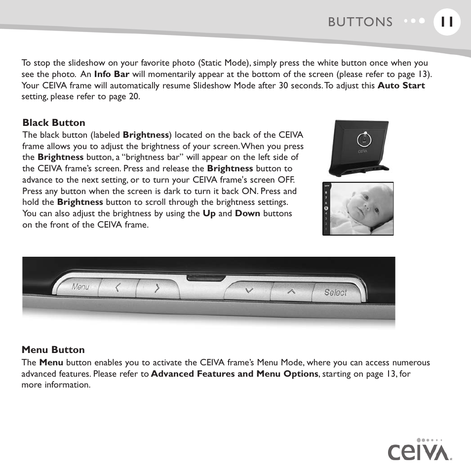 Buttons | Ceiva LF4008 User Manual | Page 12 / 37