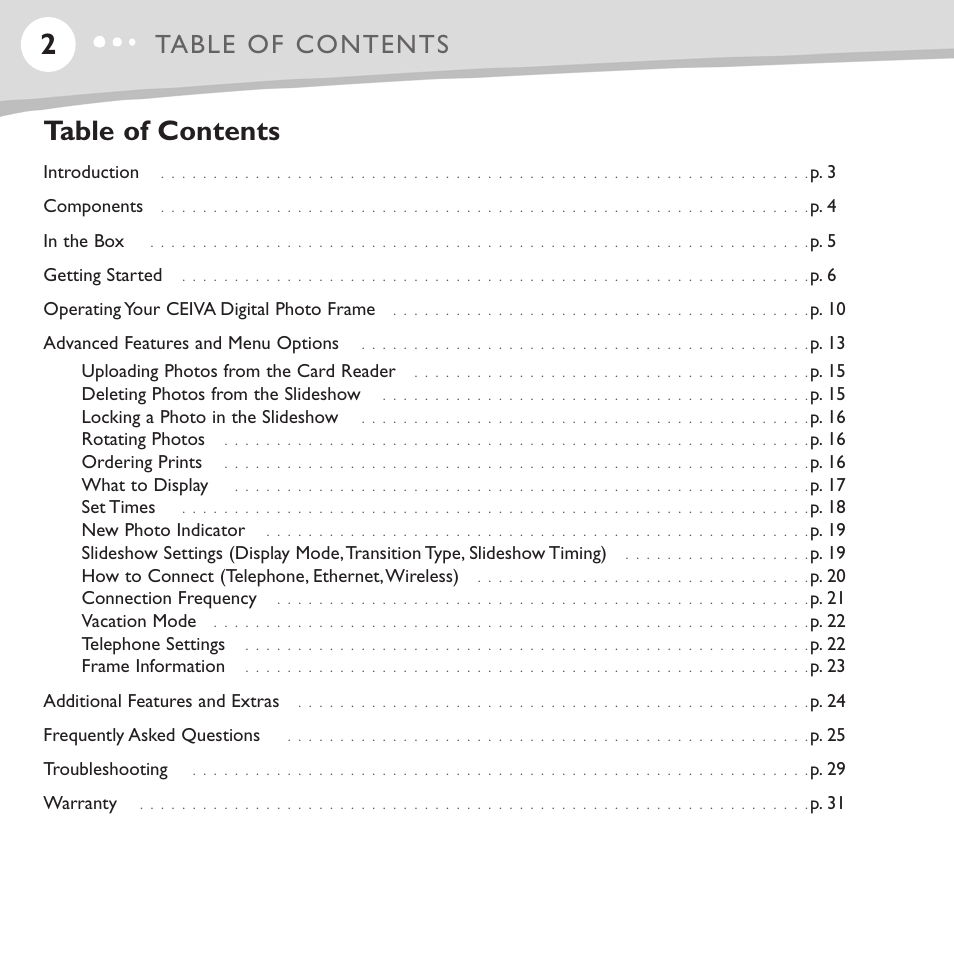 Ceiva LF4008 User Manual | Page 3 / 37
