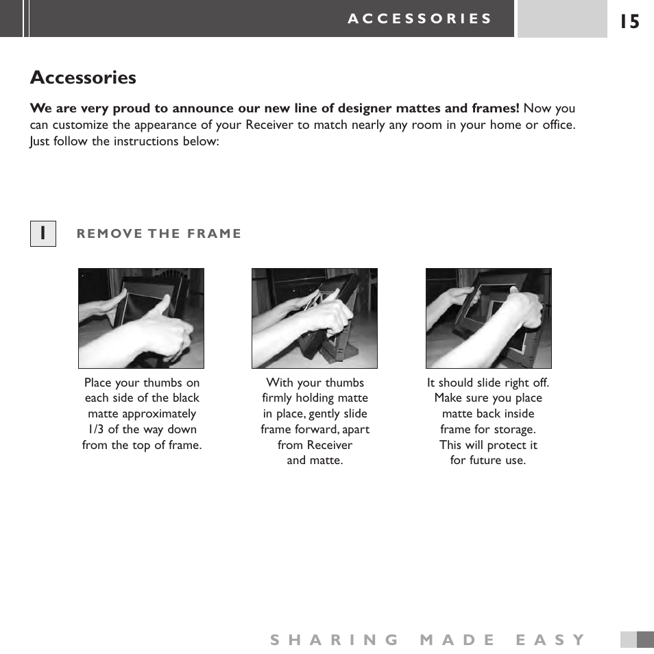 Accessories | Ceiva 3 Digital Photo Receiver LF3000 User Manual | Page 15 / 32