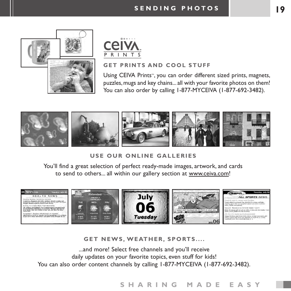 Ceiva 3 Digital Photo Receiver LF3000 User Manual | Page 19 / 32