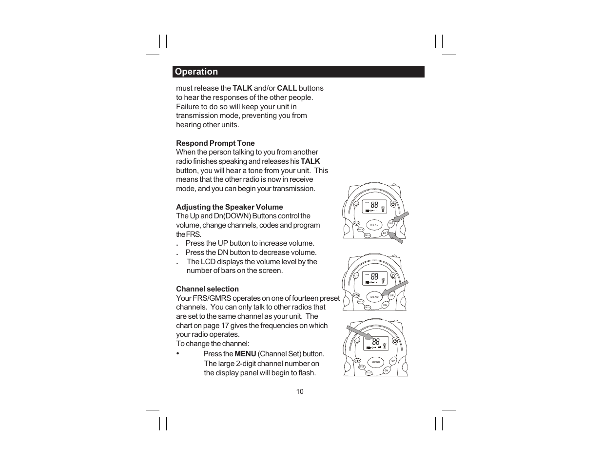 Operation | Columbian FRS22SPR User Manual | Page 10 / 20