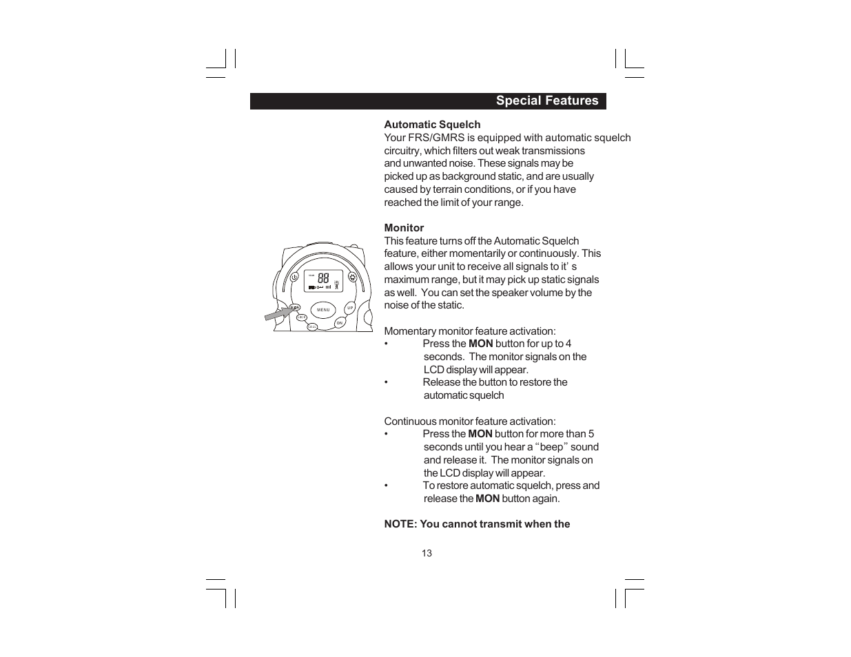 Special features | Columbian FRS22SPR User Manual | Page 13 / 20