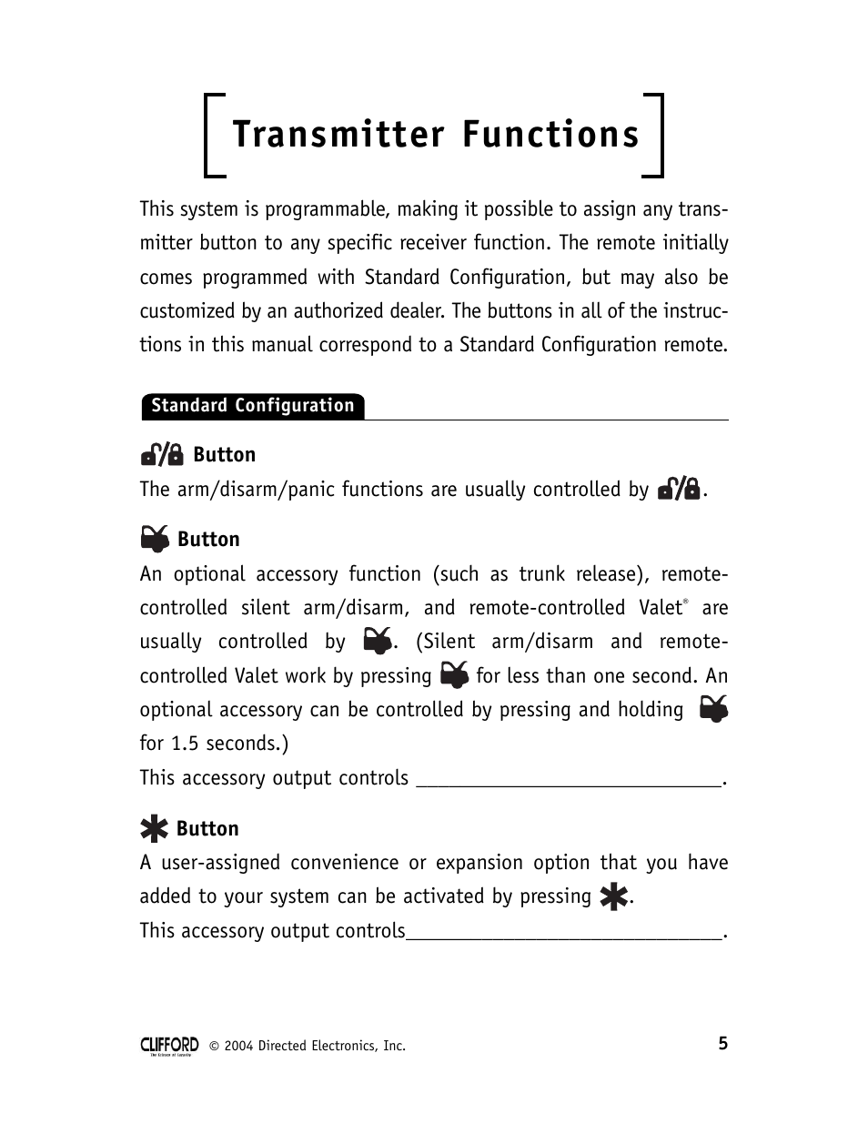 Transmitter functions | Directed Electronics 76XV User Manual | Page 11 / 28