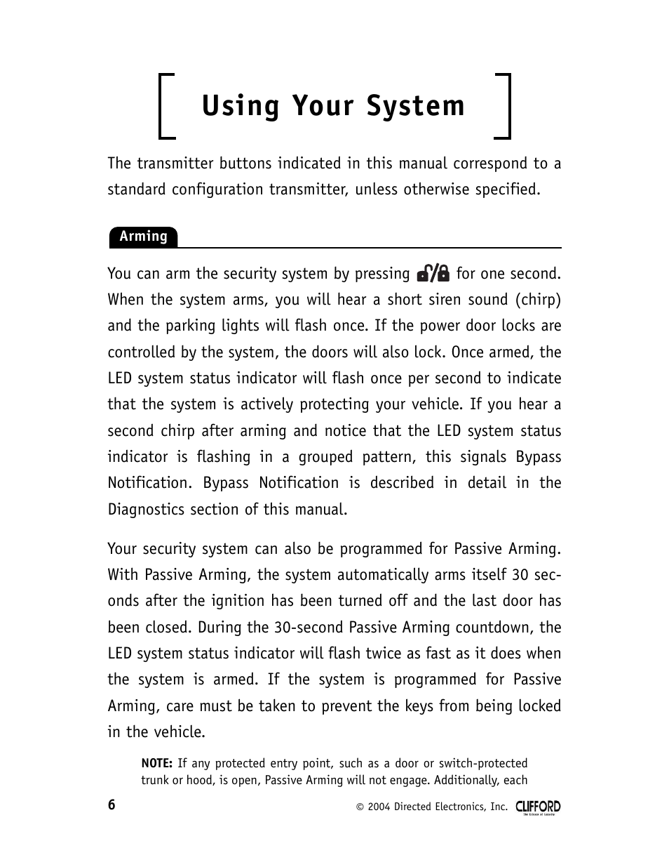 Using your system | Directed Electronics 76XV User Manual | Page 12 / 28