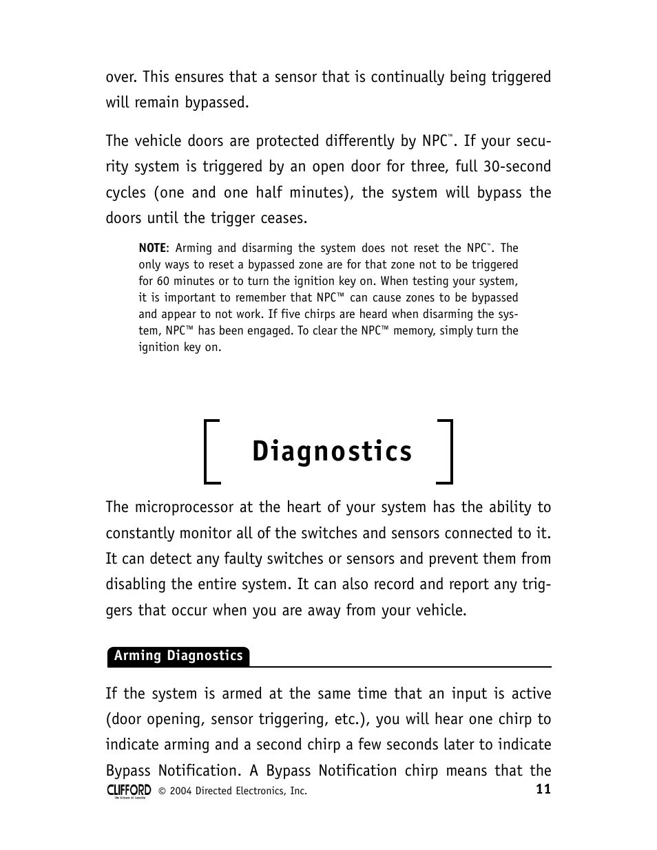 Diagnostics | Directed Electronics 76XV User Manual | Page 17 / 28