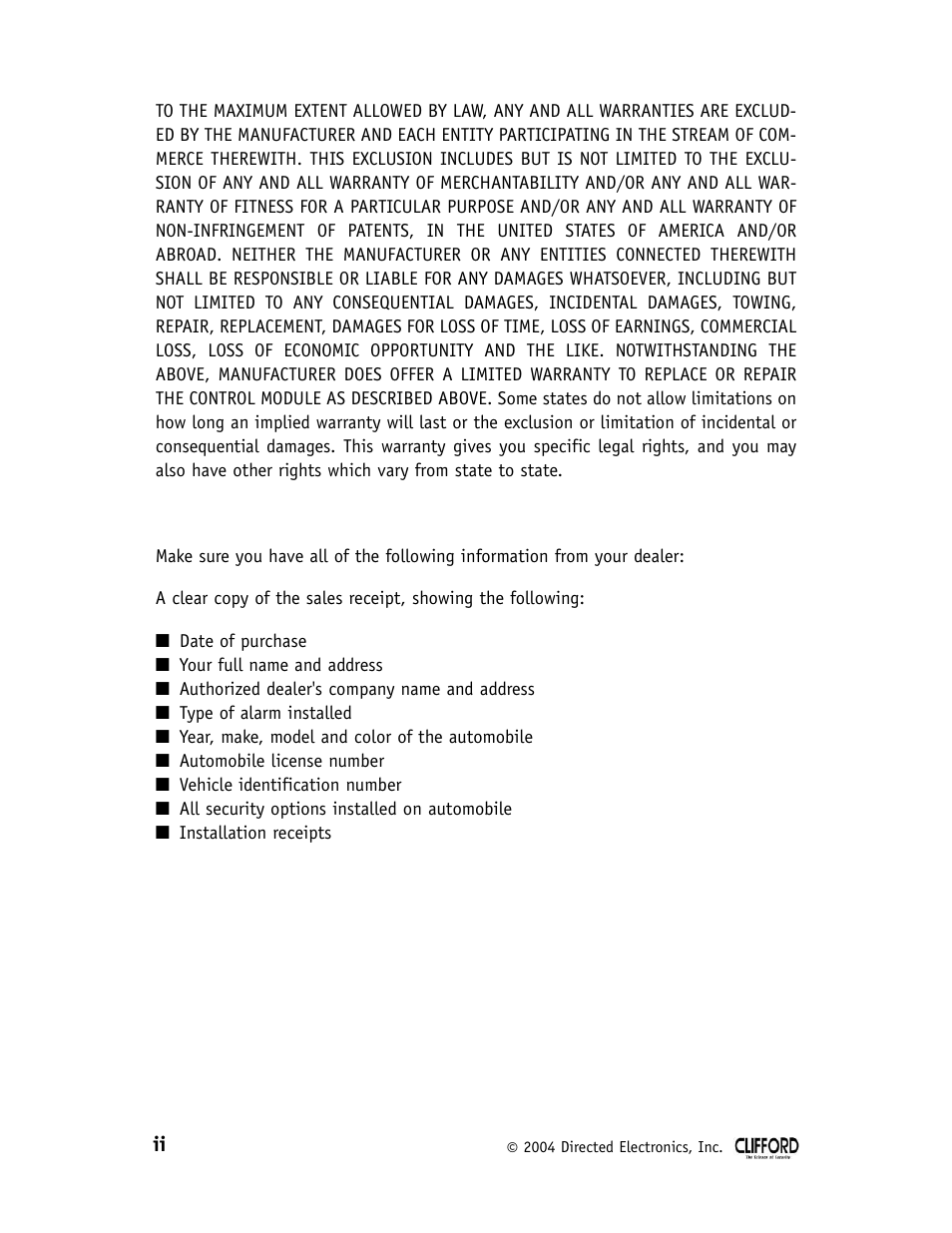 Directed Electronics 76XV User Manual | Page 4 / 28