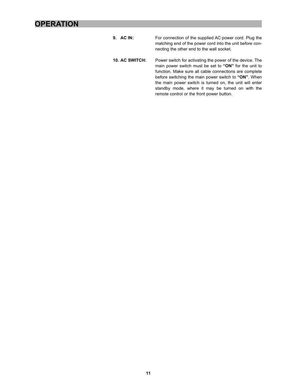 Operation | CyberHome Entertainment CH-DVD 635S User Manual | Page 10 / 69