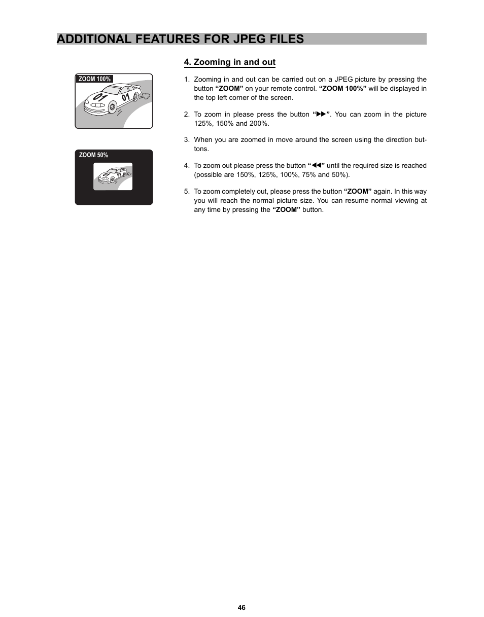 Additional features for jpeg files | CyberHome Entertainment CH-DVD 635S User Manual | Page 45 / 69