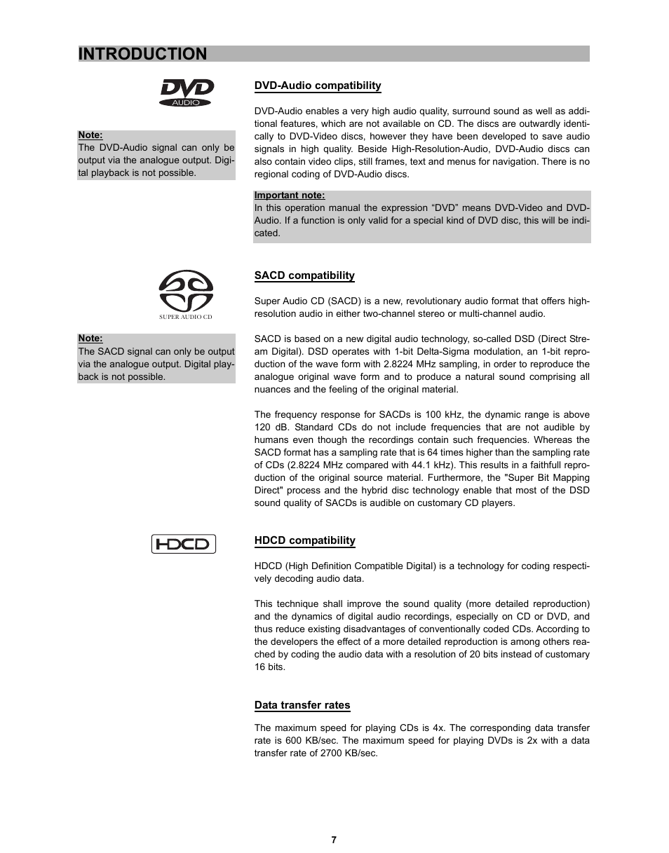 Introduction | CyberHome Entertainment CH-DVD 635S User Manual | Page 6 / 69