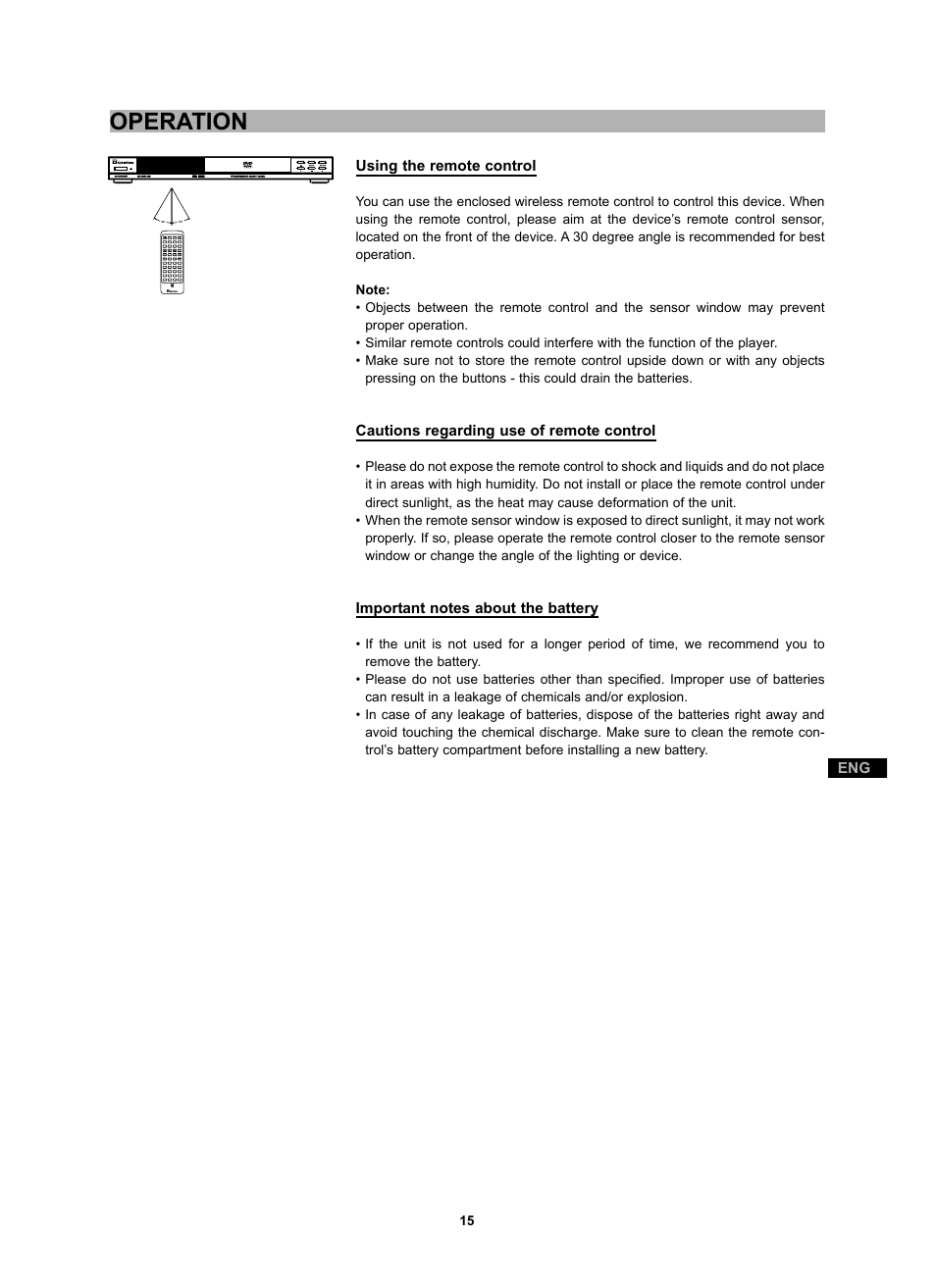 Operation | CyberHome Entertainment CH-DVD 452 User Manual | Page 14 / 52