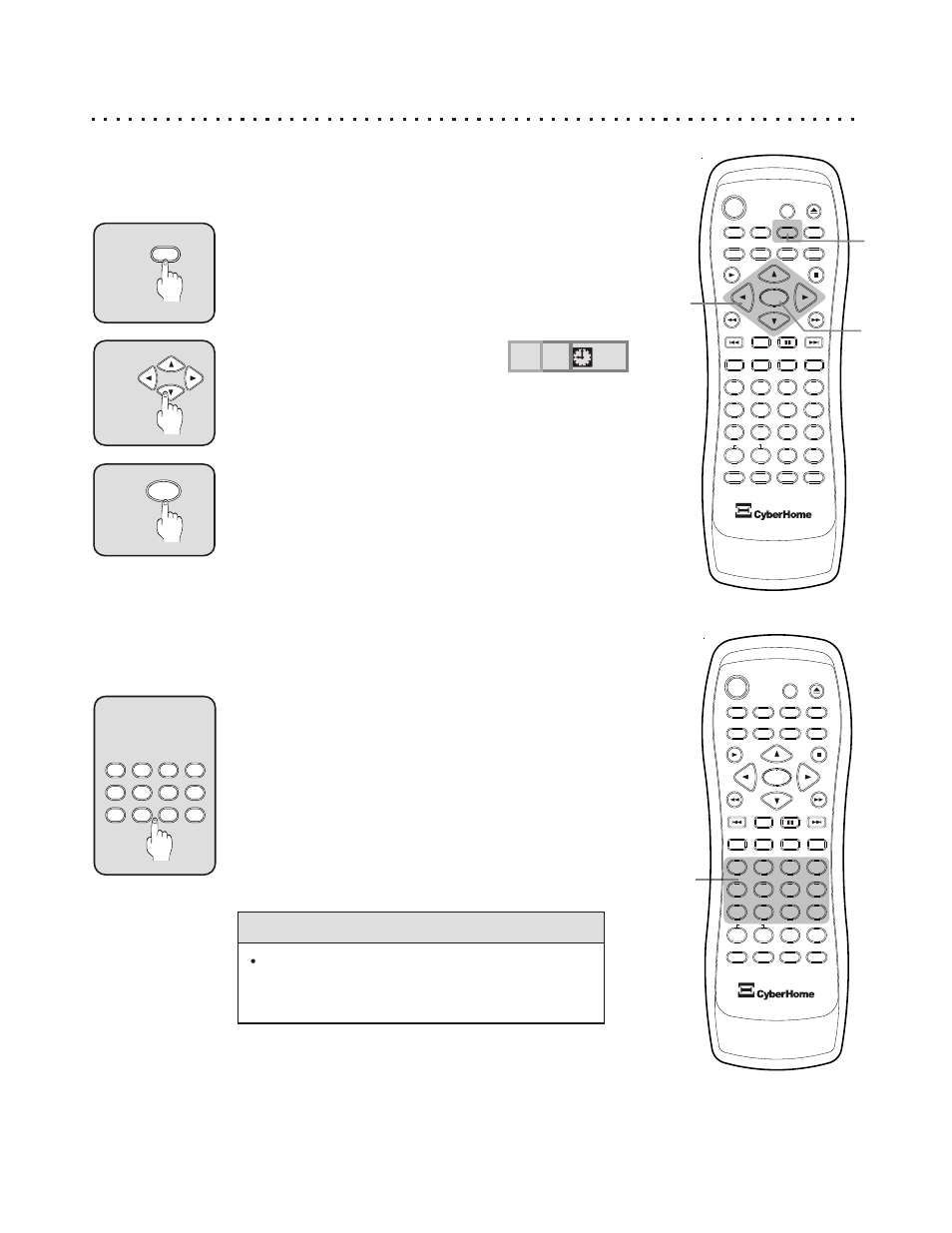 Quick tips, Enter values with number, c and +10 buttons, Select the goto button | Navigating the goto menu, Press enter to jump to the location | CyberHome Entertainment CH-RDV 2000 User Manual | Page 21 / 46