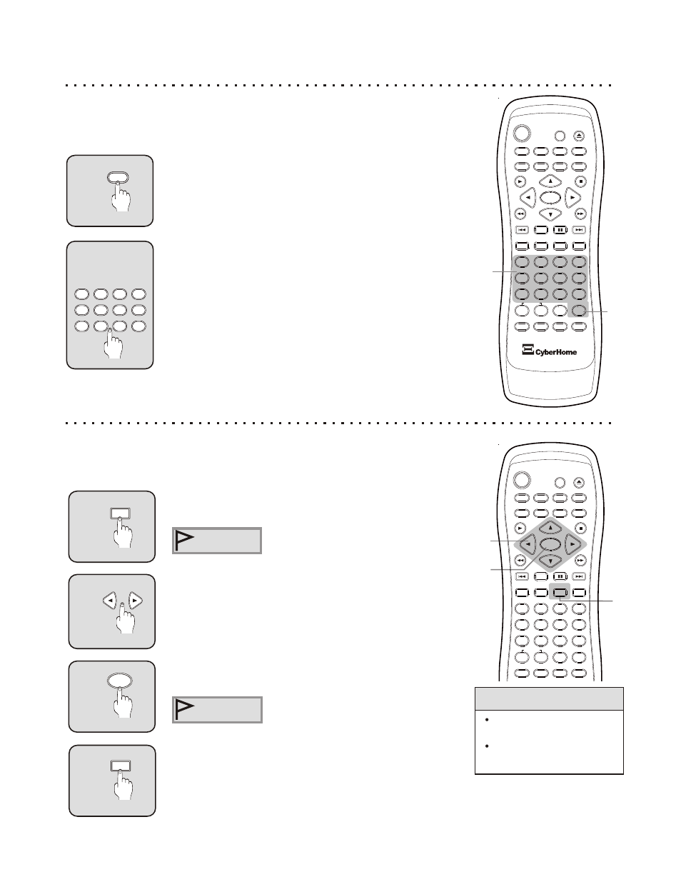 Saving locations for quick play with bookmarks, Quick tips, See a preview of chapters on vcd discs using intro | Select the intro button, Jump to a track with the number keys, Press the bookmark button, Select the location to store the bookmark, Press enter to save the bookmark location, Press bookmark to exit the bookmark menu | CyberHome Entertainment CH-RDV 2000 User Manual | Page 22 / 46