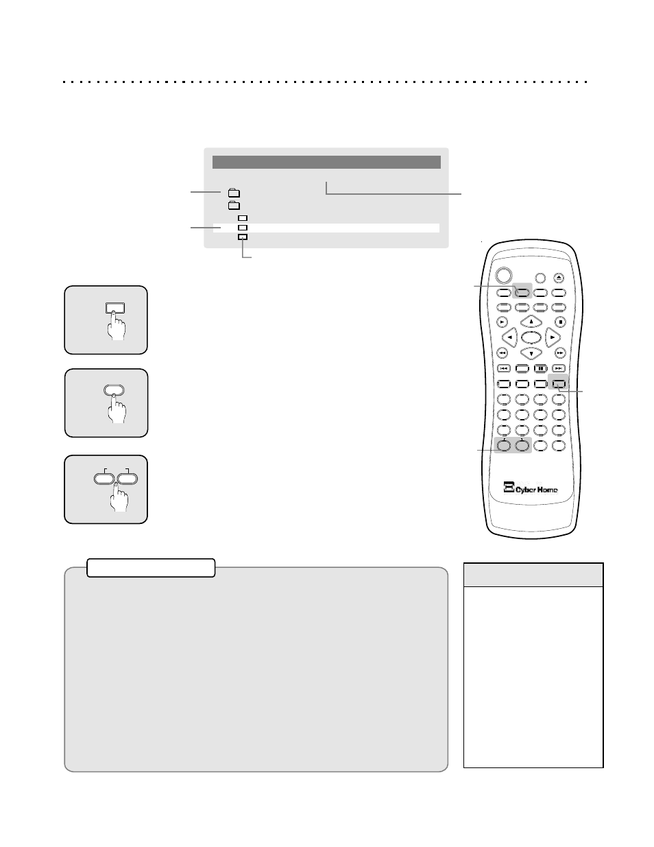 Viewing jpg files on your tv, Quick tips transition modes, Press menu to begin slide-show play | Select slide-show transitions and time interval, File listing, Current folder, Exit the slide-show with return, Folder list, Jpg icon | CyberHome Entertainment Cyber Home CH-DVD500 User Manual | Page 25 / 38