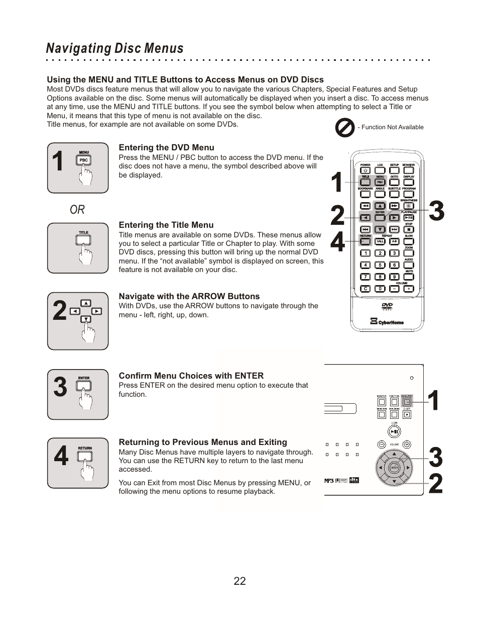 CyberHome Entertainment Cyber Home CHLDV712 User Manual | Page 23 / 49