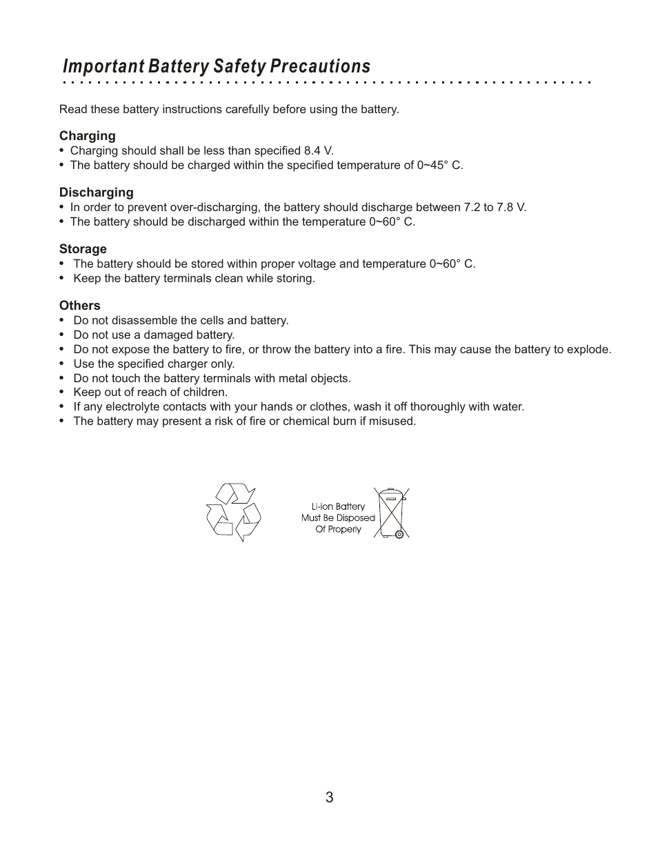 Important battery safety precautions | CyberHome Entertainment Cyber Home CHLDV712 User Manual | Page 4 / 49